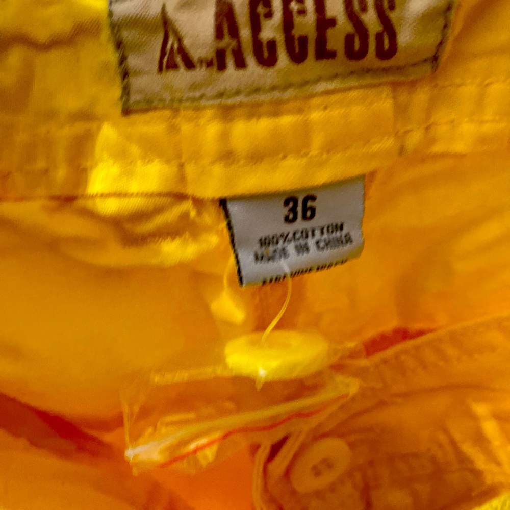 Yellow Light Weight Cargo Shorts